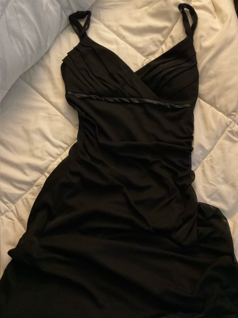 Firm Price Vintage Ruby Rox Black Midi V-Neck Dress/Black Prom Dress - Picture 2 of 6